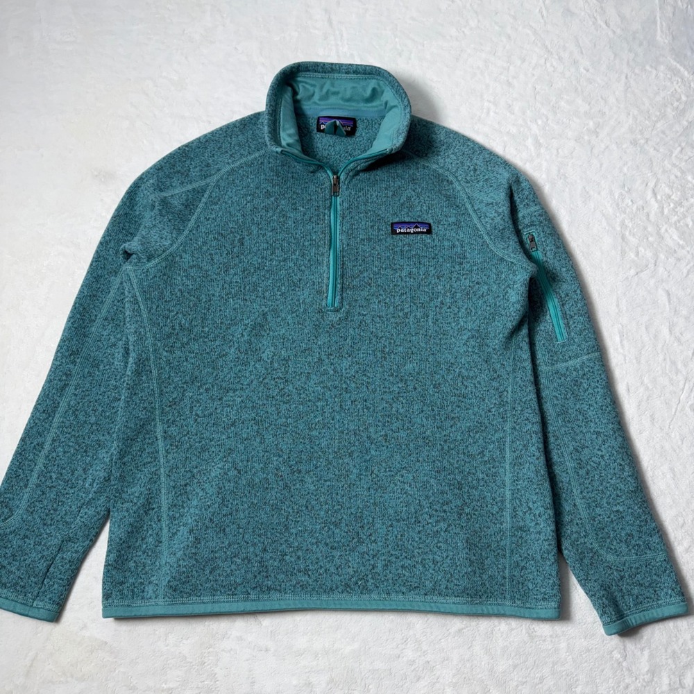 Patagonia Better Sweater Women's Size M 1/4 Zip Fleece Pullover‎ Teal Stone Wash